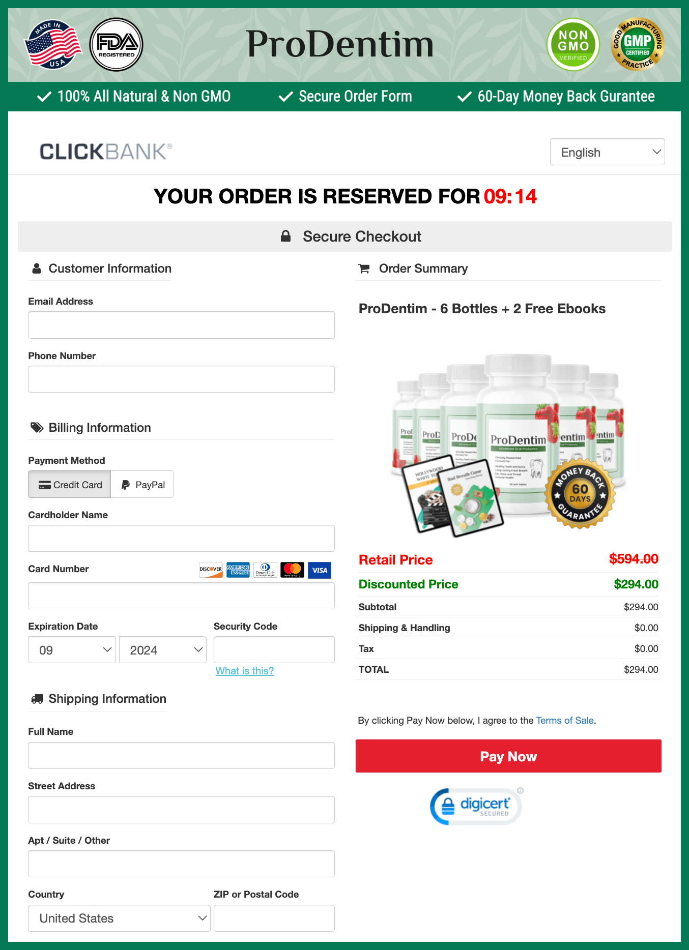 ProDentim Official Website Secure Order Page